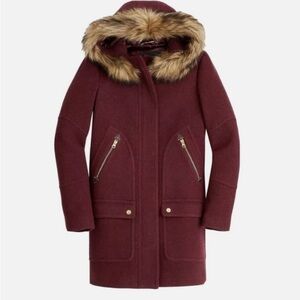 J Crew Burgandy Chateaux Parka